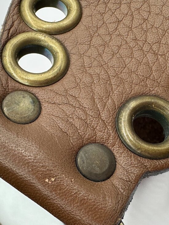 RALPH LAUREN Oval Disk Concho Leather Belt Womens Size Small? Western Made USA main image 8
